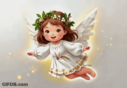 Little Angel With Wreath GIF