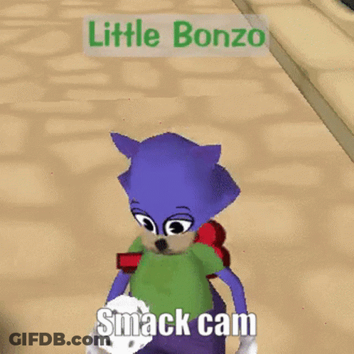 Little Bonzo Cartoon With Number 3 On Head GIF