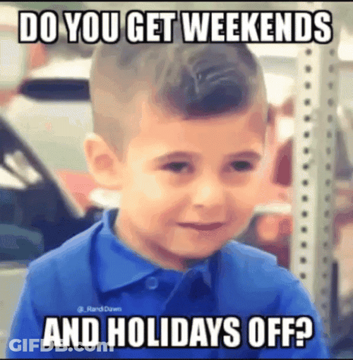Little Boy Crying Weekend Meme GIF