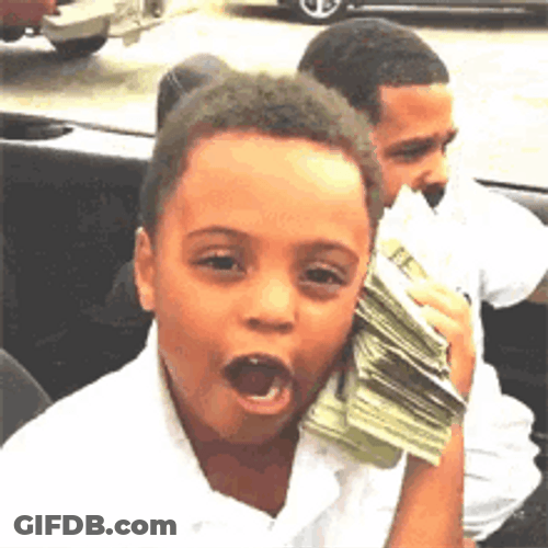 Little Boy Dab Use Money Bags Telephone GIF