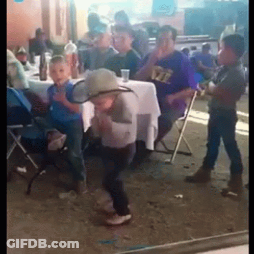 Little Boy Dancing In Cowboy Hat GIF