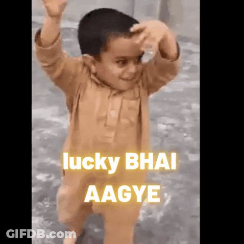 Little Boy Dancing Lucky Bhai Aagye GIF