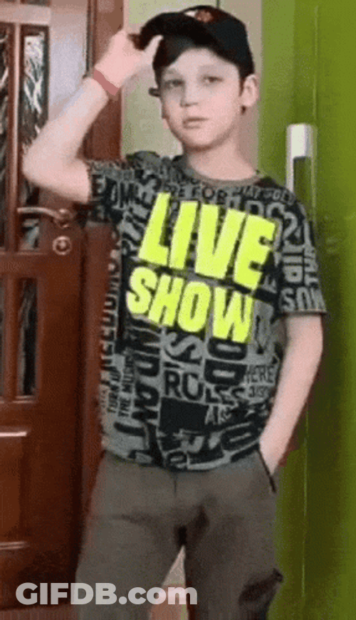Little Boy Hats Off GIF