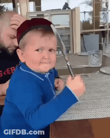 Little Boy Holding Knife And Fork GIF