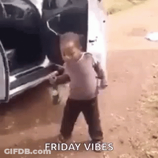Little Boy Holding Water Bottle In Front Of Car GIF