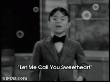 Little Boy In Suit And Bow Tie Says Let Me Call You Sweetheart GIF