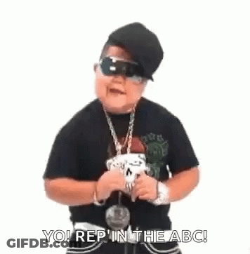 Little Boy In Sunglasses Hat Necklace Microphone GIF
