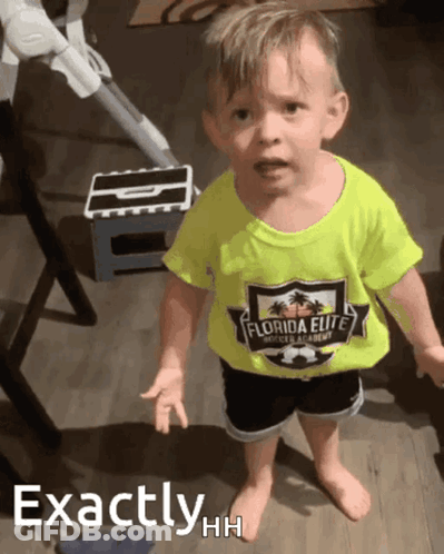 Little Boy In Yellow Florida Elite Shirt GIF