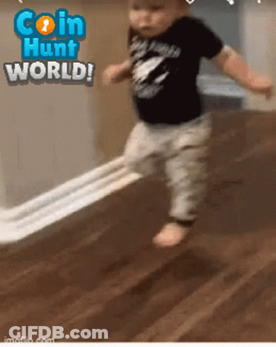 Little Boy Jumping Coin Hunt World GIF