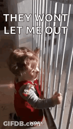 Little Boy Looking Out Window Saying They Won T Let Me Out GIF