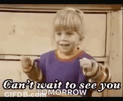 Little Boy Pointing Saying Can't Wait To See You Tomorrow GIF