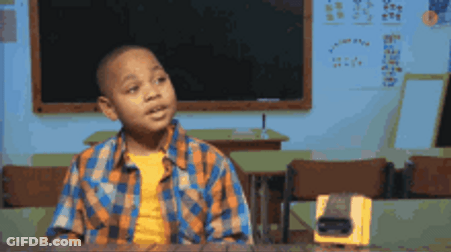 Little Boy Raised Hands Pretends To Be Shocked GIF
