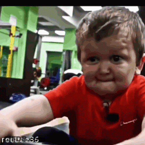 Little Boy Red Shirt Funny Face GIF