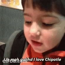 Little Boy Saying I Love Chipotle GIF