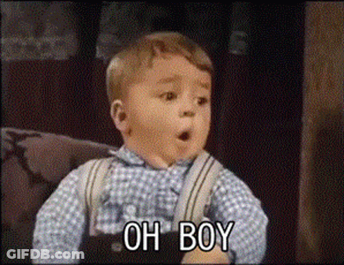 Little Boy Saying Oh Boy On Couch GIF