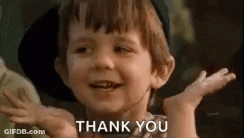 Little Boy Saying Thank You With Hands Up GIF