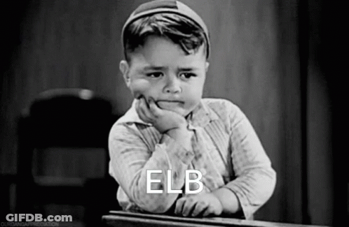 Little Boy Sitting At Desk With Hand On Chin Saying Elb GIF