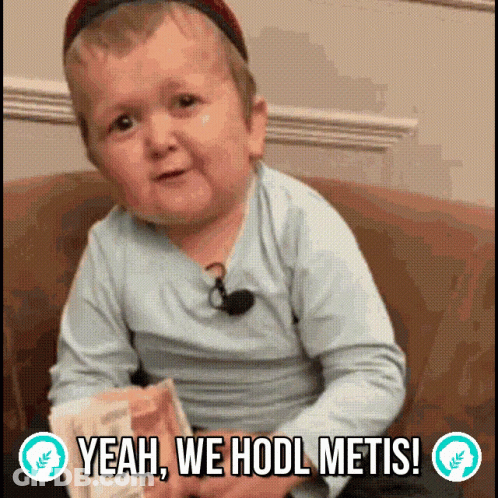 Little Boy Sitting On Couch Holding Bag Of Money Says Yeah We Hodl Metis GIF