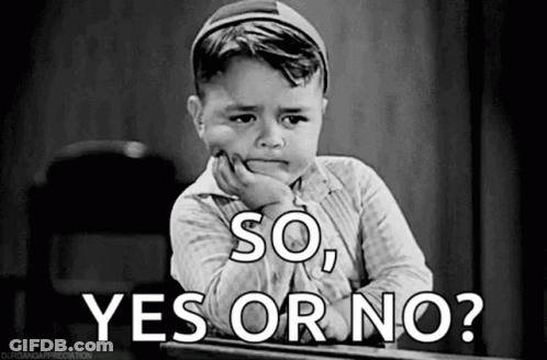 Little Boy Thinking So Yes Or No GIF