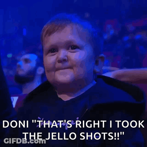 Little Boy Thumbs Up Saying Doni That's Right I Took The Jello Shots GIF