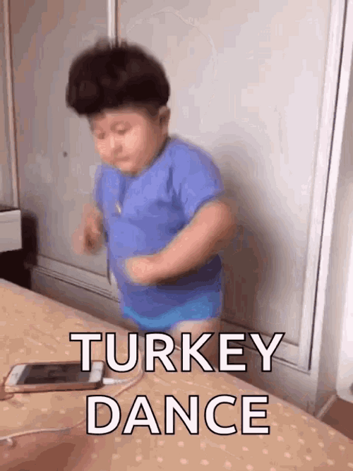 Little Boy Turkey Dance GIF