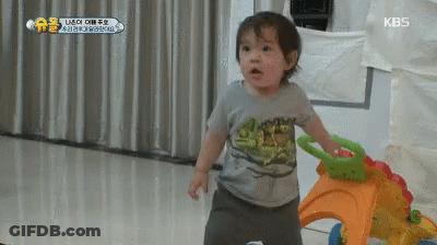 Little Boy Wearing KBS Shirt GIF