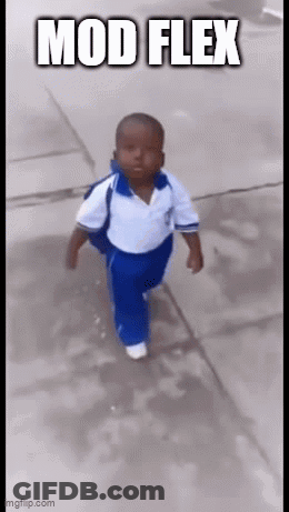 Little Boy With Backpack Walking Mod Flex GIF