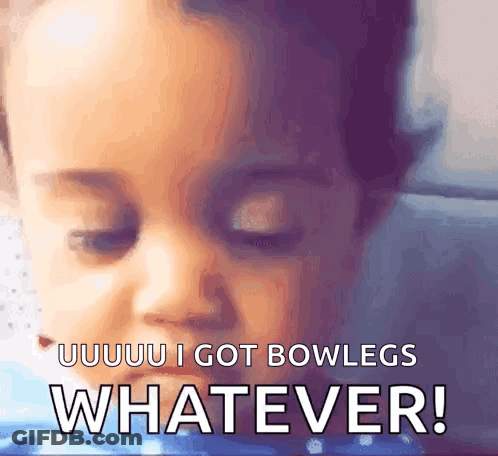 Little Boy With Closed Eyes And Bowllegs Quote GIF