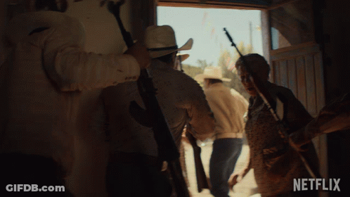 Little Boy With Fake Mustache Holding Suitcase And Gun GIF