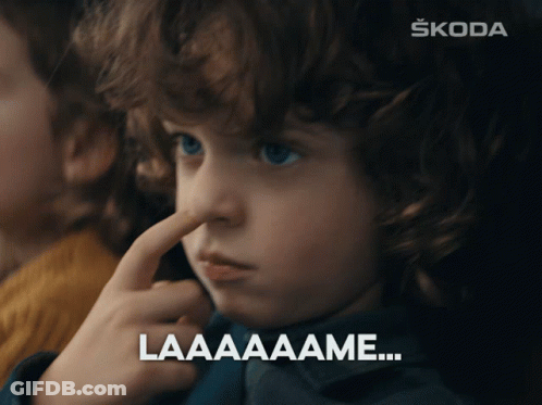 Little Boy With Finger In Nose Saying Laaaaame GIF