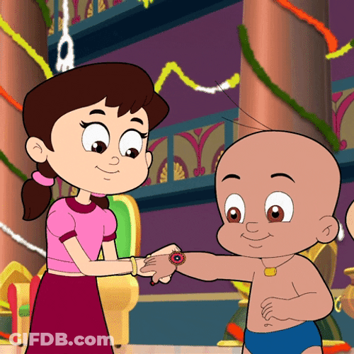 Little Brother Proudly Wore Rakhi GIF