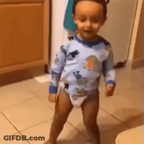 Little Crowned Girl Beside Man With Wooden Spoon GIF