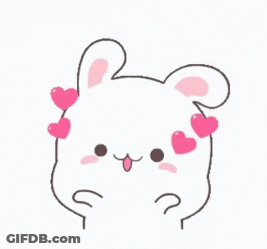 Little Cute Rabbit Two Hand Kisses GIF
