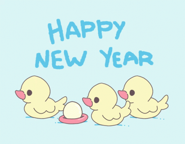 Little Ducks Cute Happy New Year GIF
