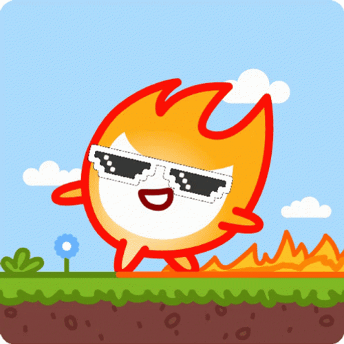 Little Flame Cartoon Cool Walk GIF