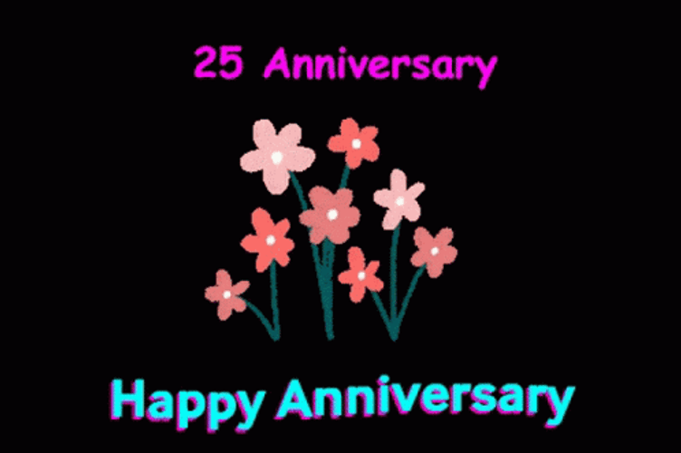 Little Flowers Happy 25Th Anniversary GIF