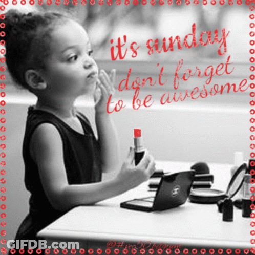 Little Girl Applying Lipstick GIF
