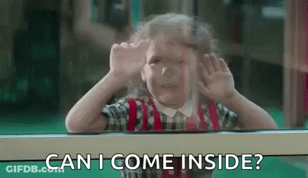 Little Girl Asking To Come Inside GIF