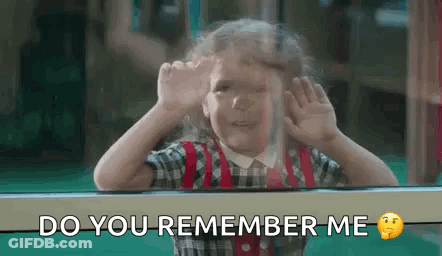 Little Girl At Window Making Funny Face Saying Do You Remember Me GIF