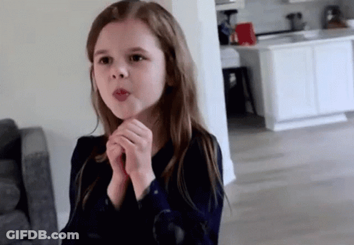 Little Girl Blowing Bubble Gum GIF