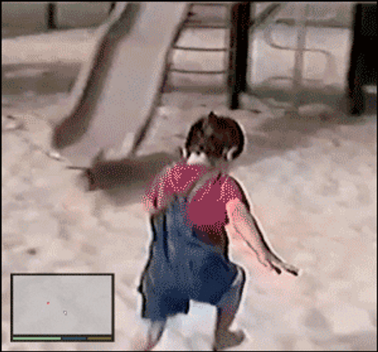 Little Girl Bumping Head On Slide GIF