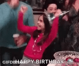 Little Girl Celebrating Birthday With Arms Up GIF