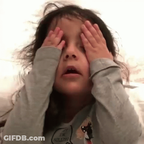 Little Girl Covering Eyes And Crying GIF
