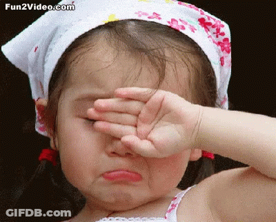 Little Girl Covering Eyes With Hand Fun2video.com GIF