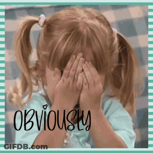 Little Girl Covering Face With Hands Obviously GIF