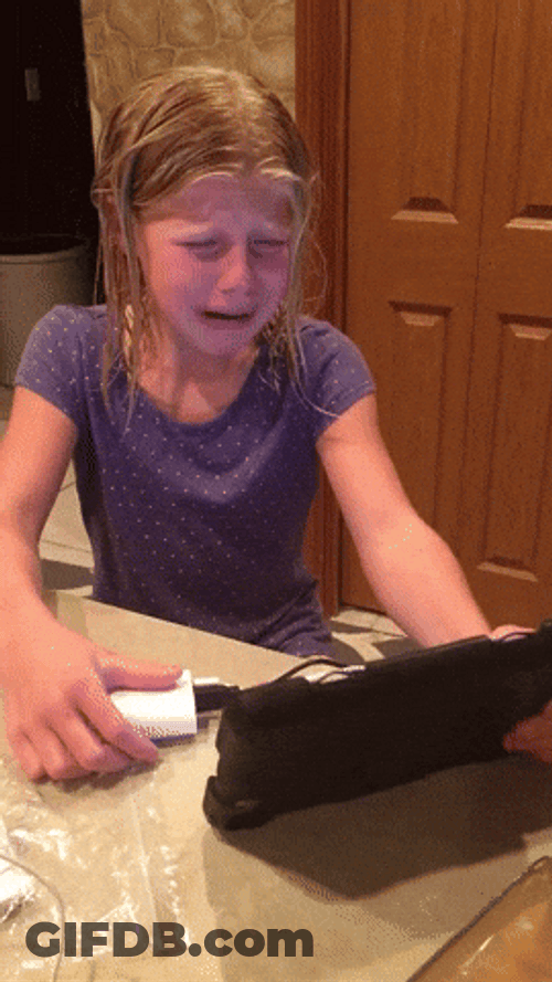 Little Girl Cries While Watching GIF