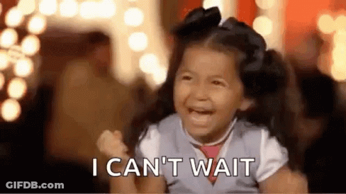 Little Girl Crying I Can't Wait Holding Fists In Air GIF