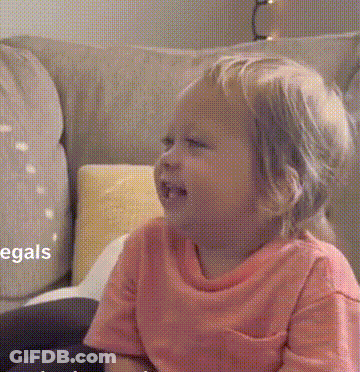 Little Girl Crying On Couch GIF