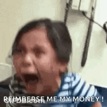 Little Girl Crying Reimberse Me My Money GIF