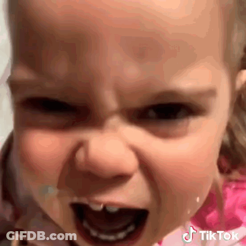Little Girl Crying With Open Mouth GIF